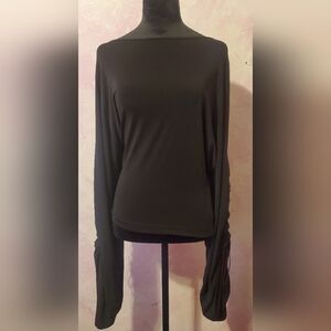 Women's Black Long Sleeve Top